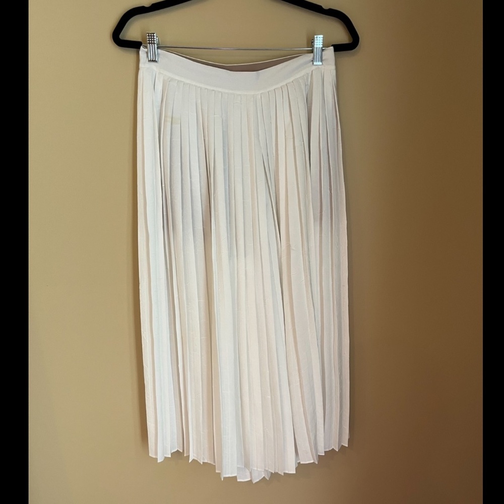 White Pleated Culotte  Skirt